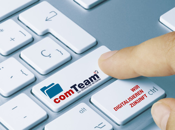 comTeam Logo auf Tastatur