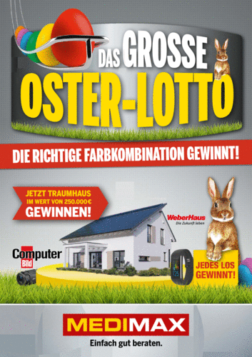 Plakat Oster-Lotto bei MEDIMAX
